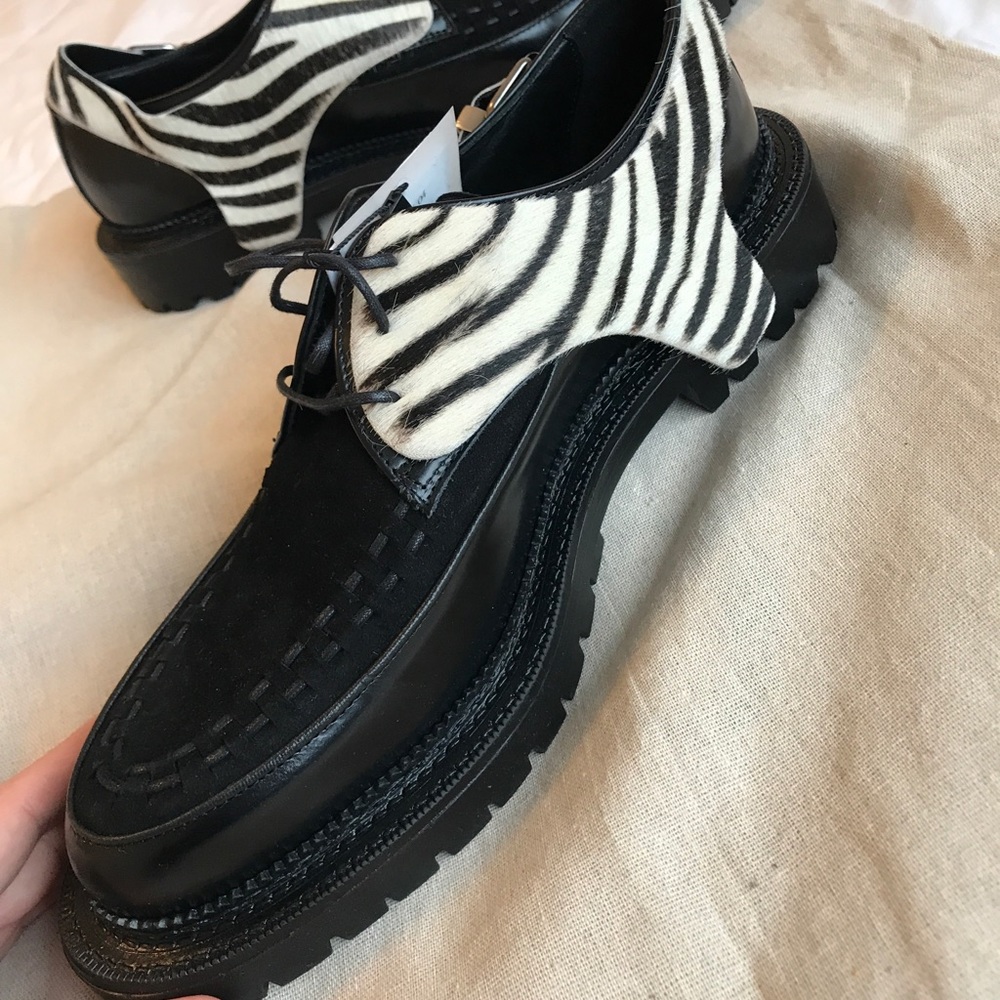 Zara men’s Suede Leather Zebra print shoes